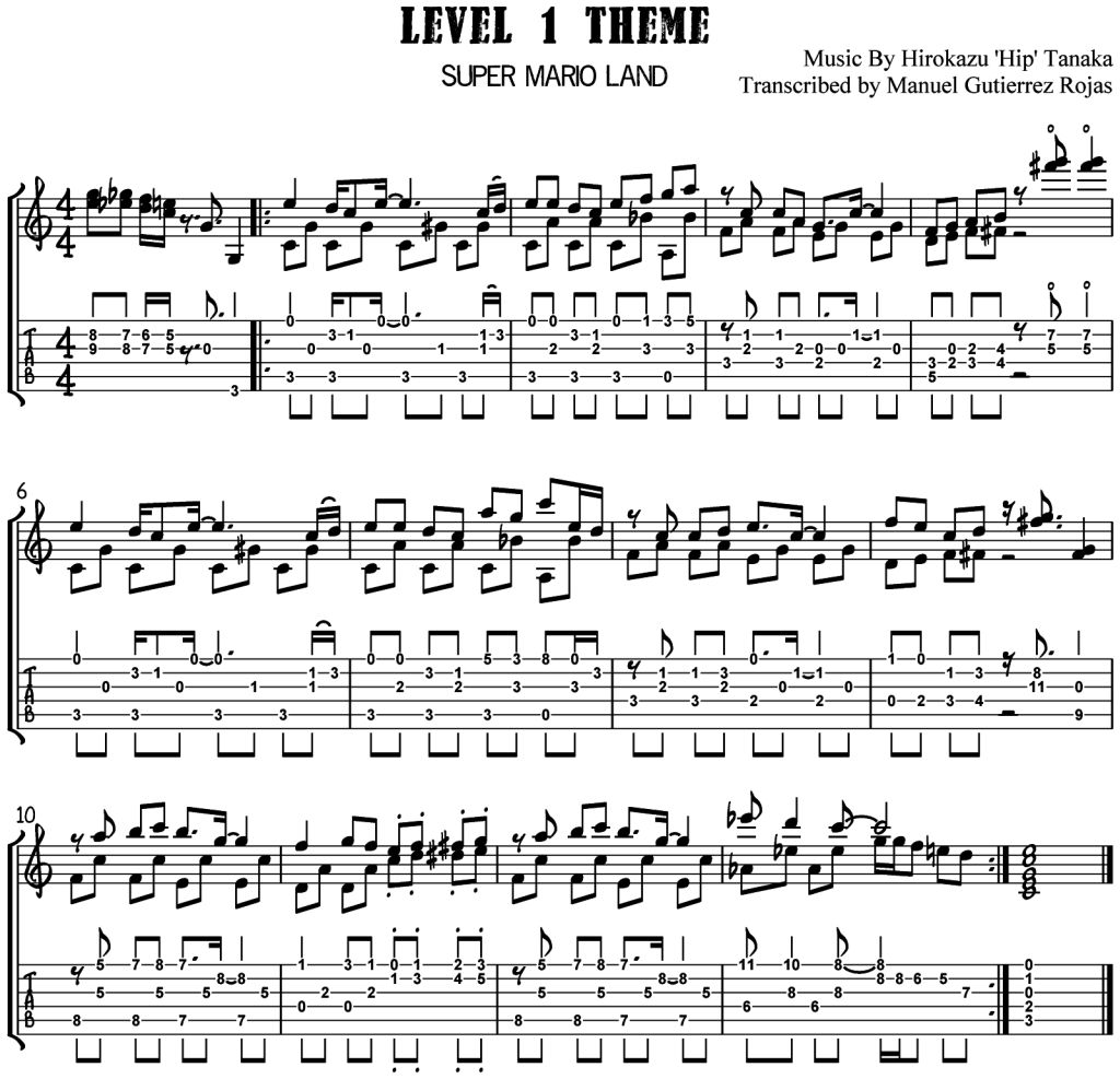 partition guitare mario